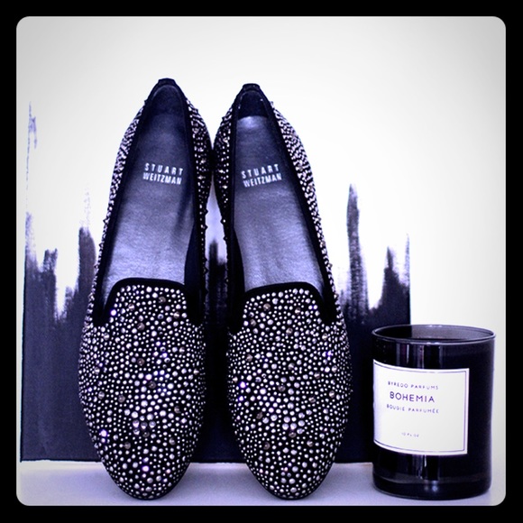 Stuart Weitzman Shoes - Stuart Weitzman SlipBeads Black Suede Loafer
